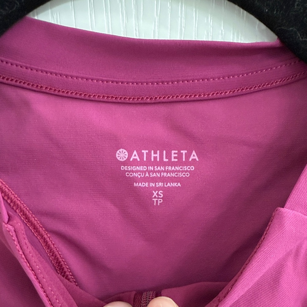 Athleta Cropped Sleeveless Zip Top Purple Women’s XS Athletic Tank - Picture 3 of 6